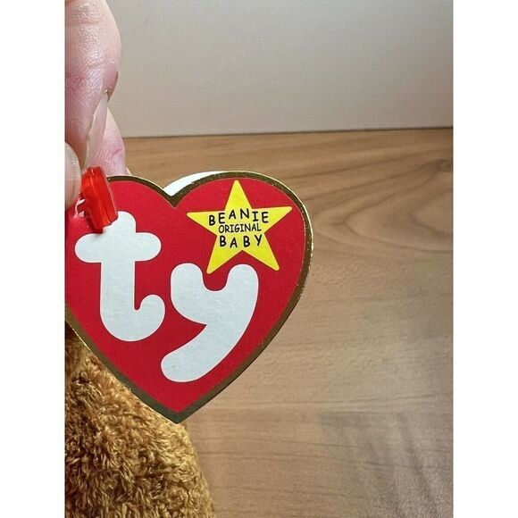 1998 Rare TY Beanie Baby Fuzz Bear - Original Retired - Fuzz the Bear W/ Case - Picture 6 of 11